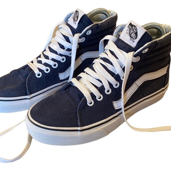 VANS Sk8 Hi Top Canvas Navy Blue Sneakers- size 6 - Picture 1 of 8